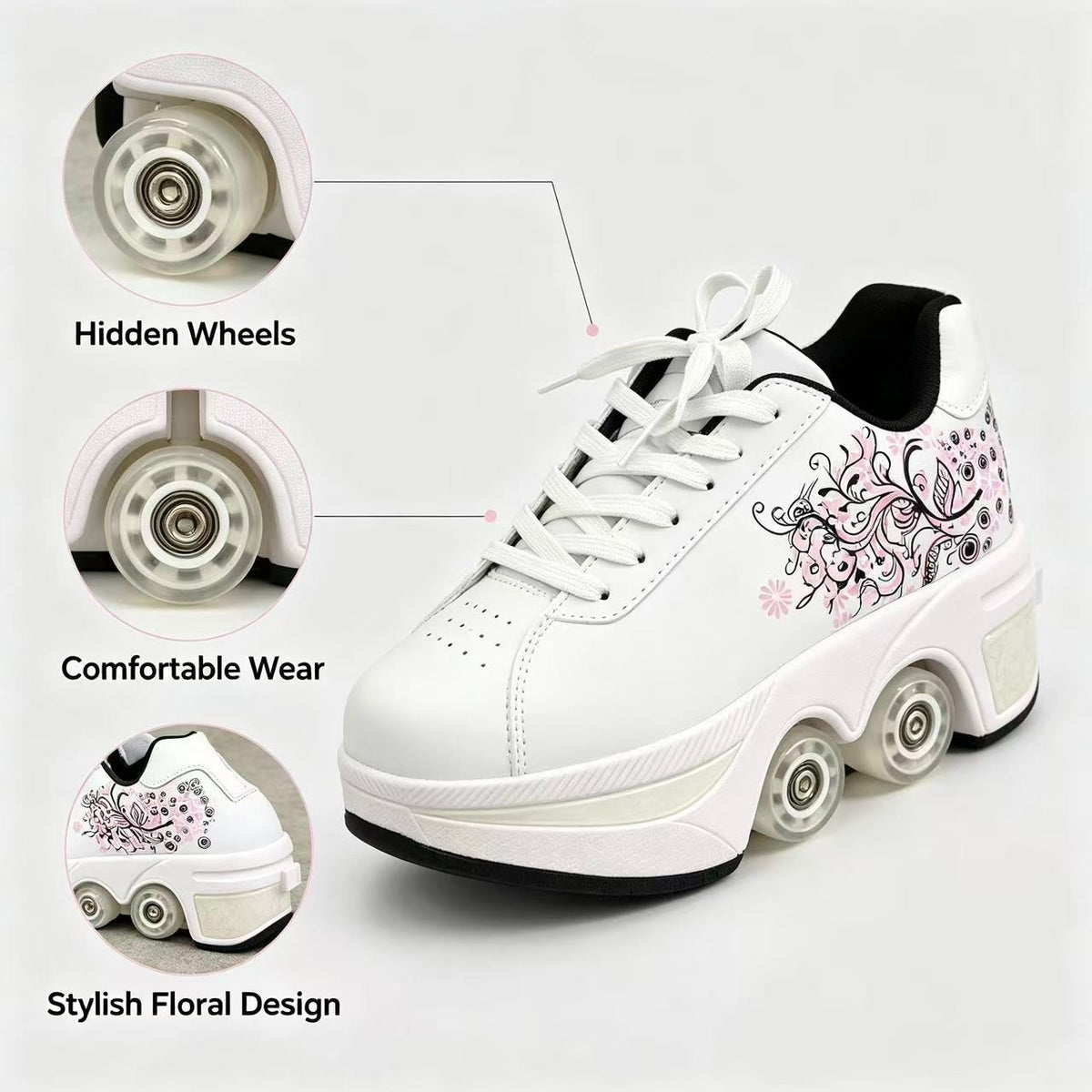 Roller Skate Shoes, Four Rounds Children's Roller Skates Shoes for Girls/Boys