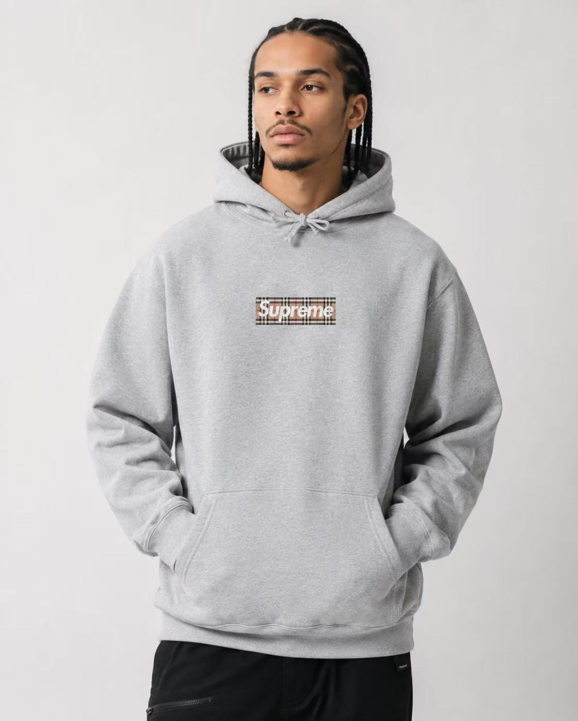 Supreme Box Logo Hooded Sweatshirt – Heather Grey XL