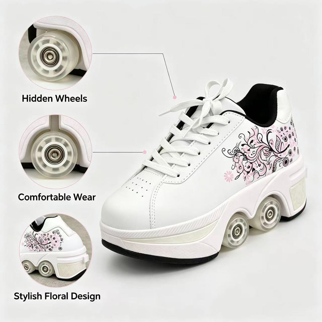 Roller Skate Shoes, Four Rounds Children's Roller Skates Shoes for Girls/Boys