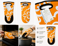 Kitchen Essentials 2 Pack Neoprene Oven Mitts Heat Resistant 500°F Orange Scroll