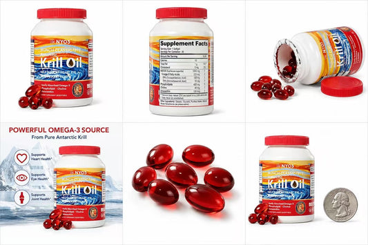 NYO3 Krill Oil Omega 3 with EPA DHA, High Content Absorption Pure Antarctic