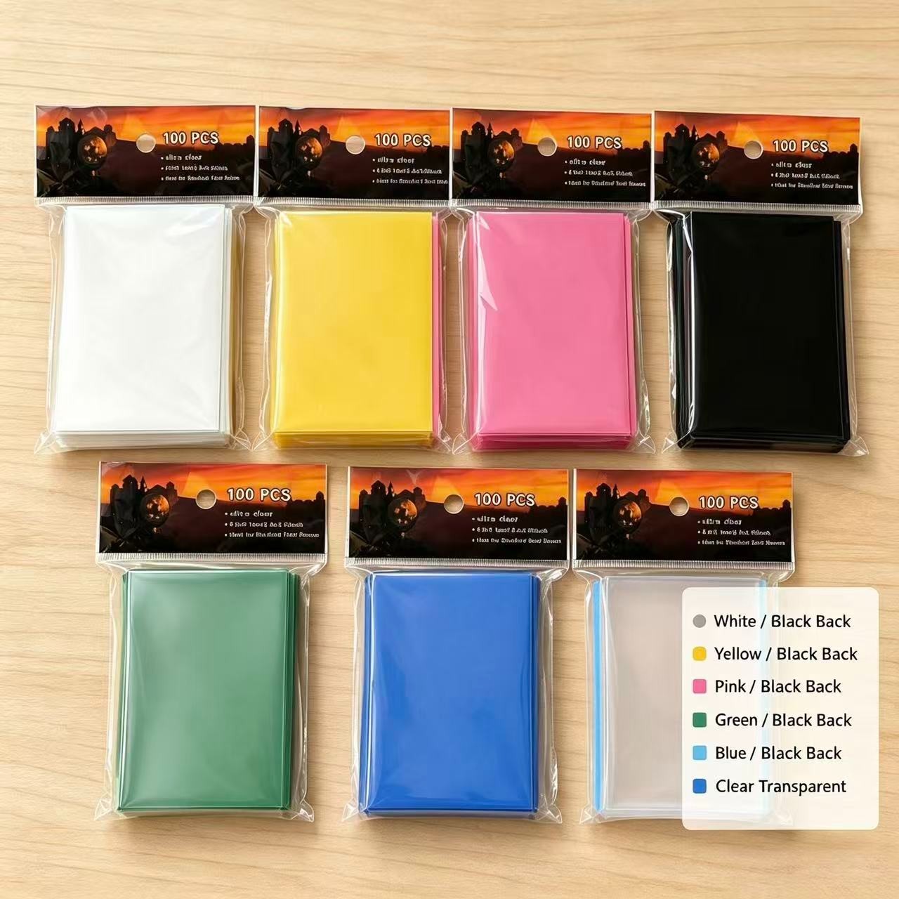 100 PCS Trading Card Sleeves Standard Size Card Protectors