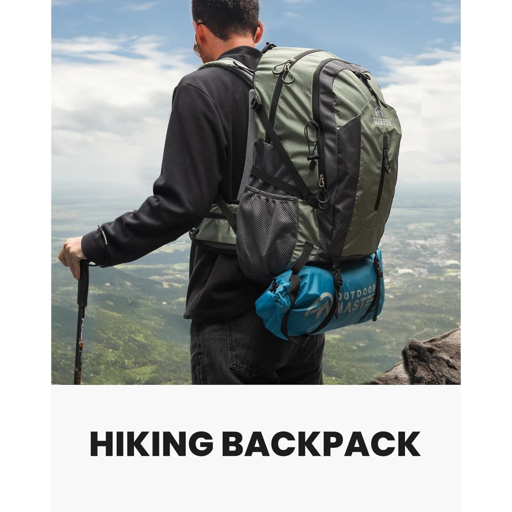50L Hiking Backpack with High Strength Aluminum Support, with Rain Cover