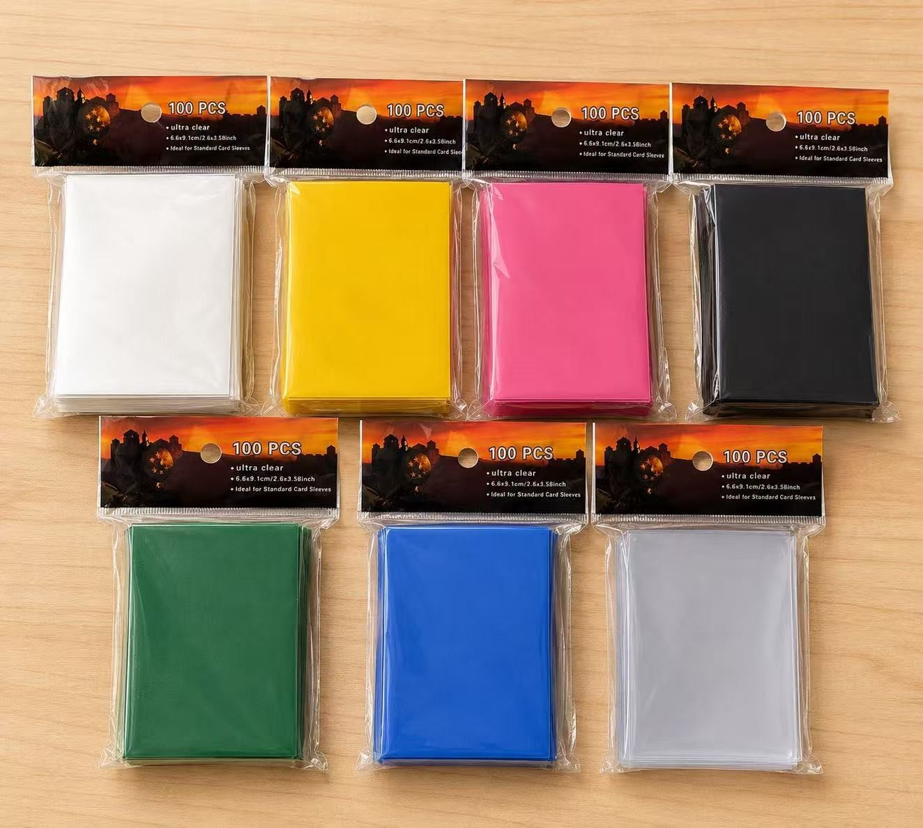 100 PCS Trading Card Sleeves Standard Size Card Protectors