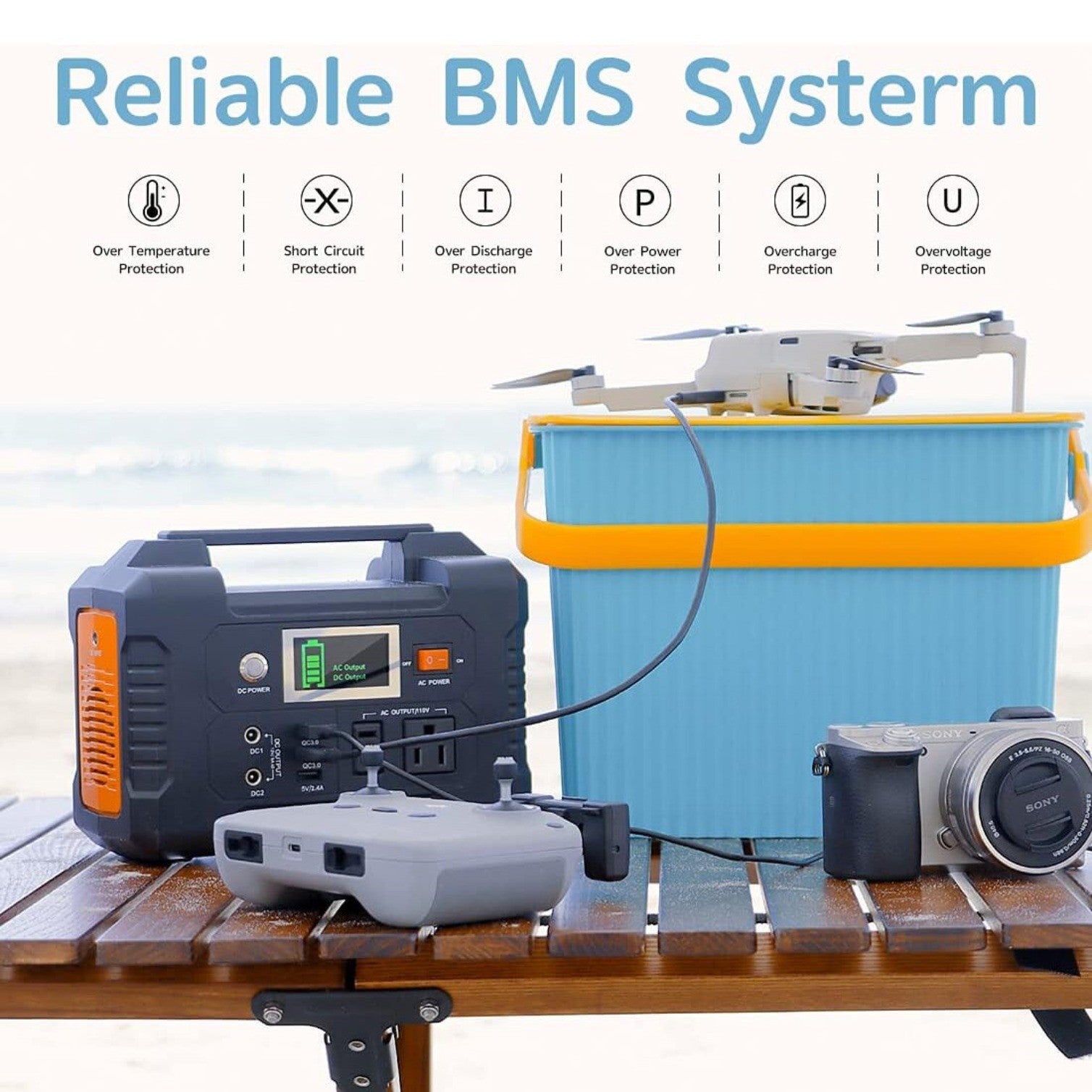 E200 Portable Power Station Solar Li-ion 200W 151Wh AC110V US Stock