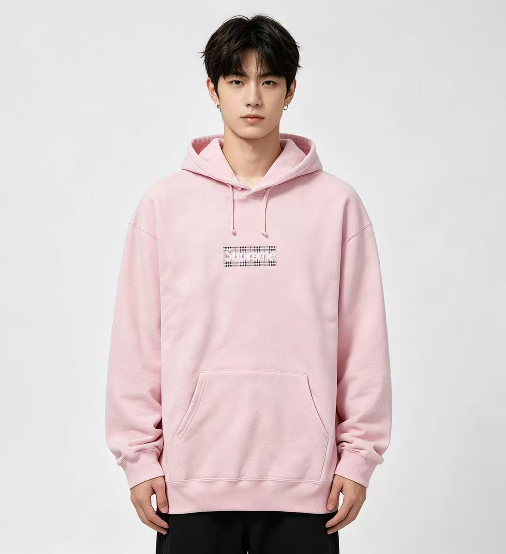 Pink Oversized Hoodie Sweatshirt, Casual Pullover Long Sleeve Top, Streetwear XL