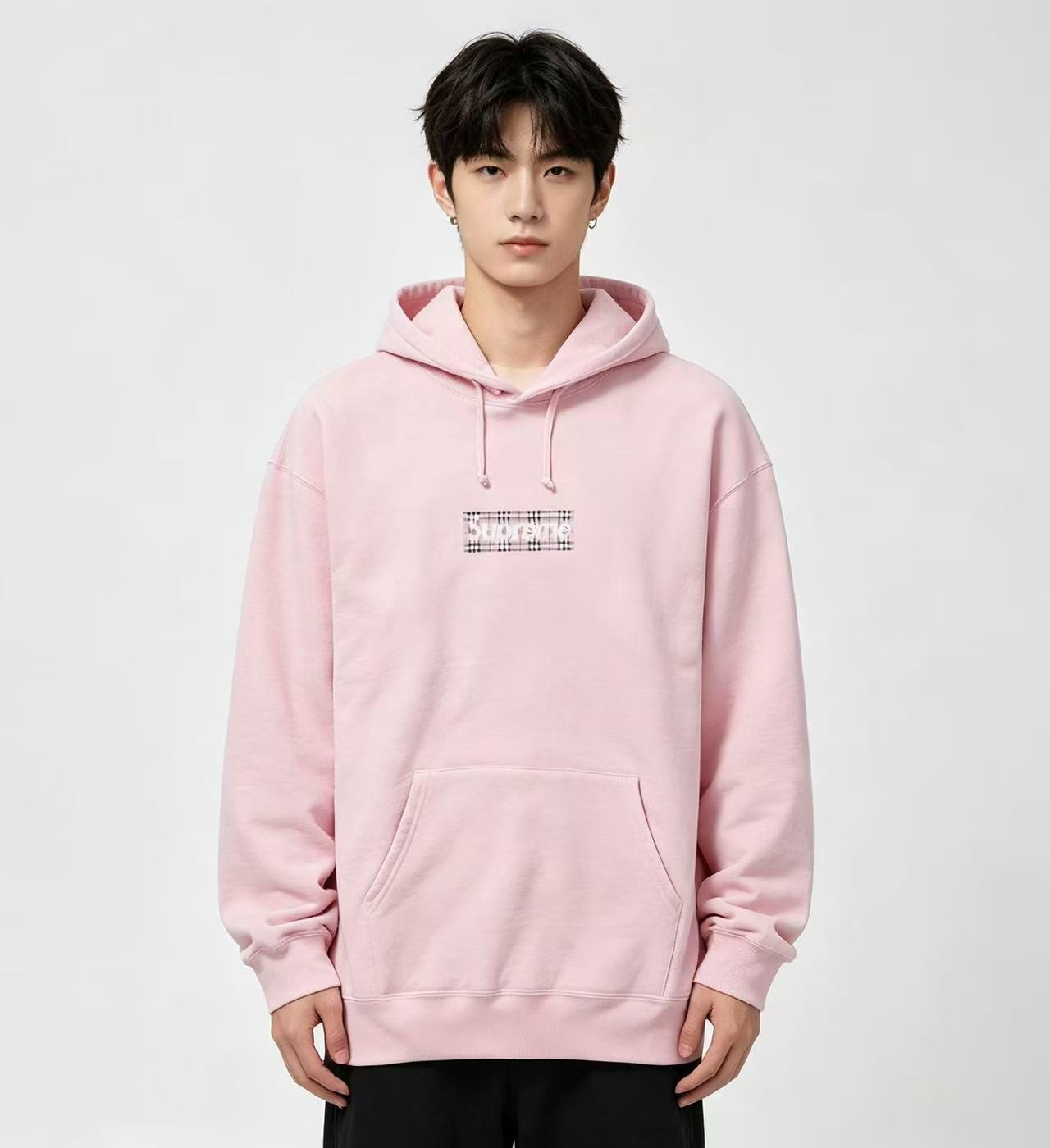 Pink Oversized Hoodie Sweatshirt, Casual Pullover Long Sleeve Top, Streetwear XL