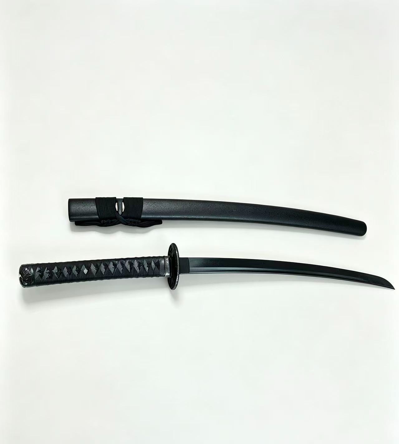 Black Japanese Style Decorative Katana Sword with Scabbard Display Collectible