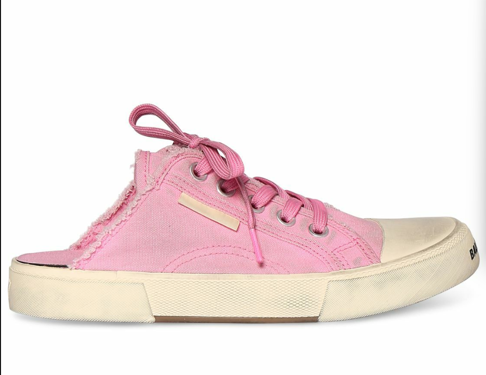 Pink Canvas Lace-Up Sneakers
