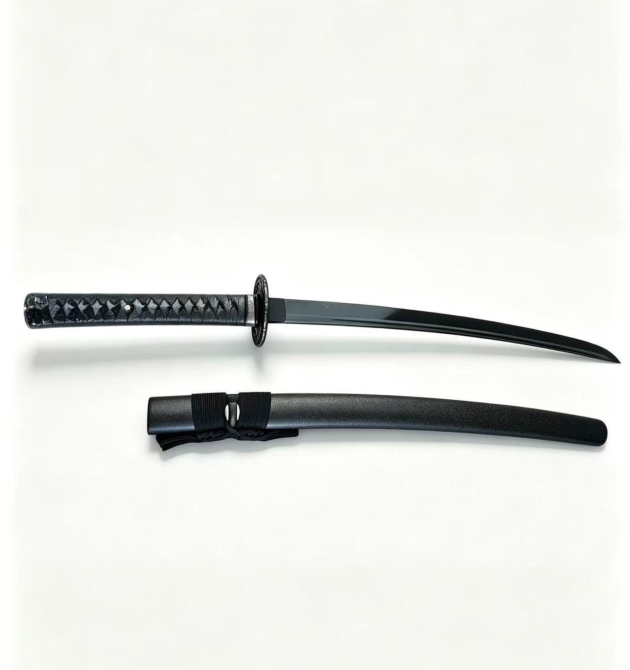 Black Japanese Style Decorative Katana Sword with Scabbard Display Collectible