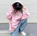 Pink Oversized Hoodie Sweatshirt, Casual Pullover Long Sleeve Top, Streetwear XL