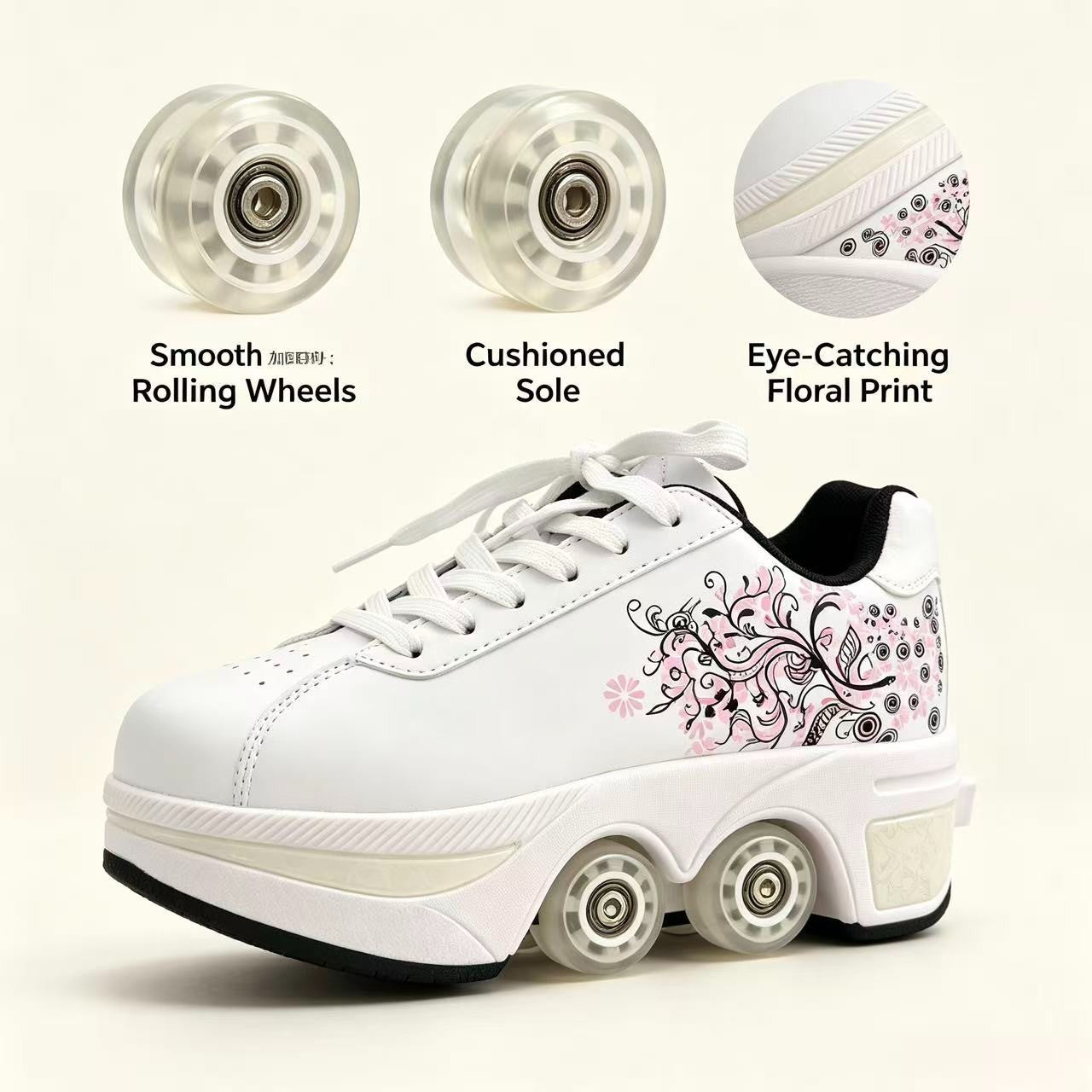 Roller Skate Shoes, Four Rounds Children's Roller Skates Shoes for Girls/Boys