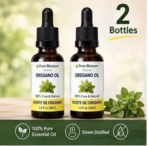 Pure Blossom Oregano Essential Oil 1 oz 30ml 2 Bottles Hair Scalp Care