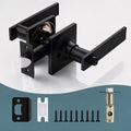 Privacy Door Levers Set Brushed Matte Black Keyless Interior Door Handle
