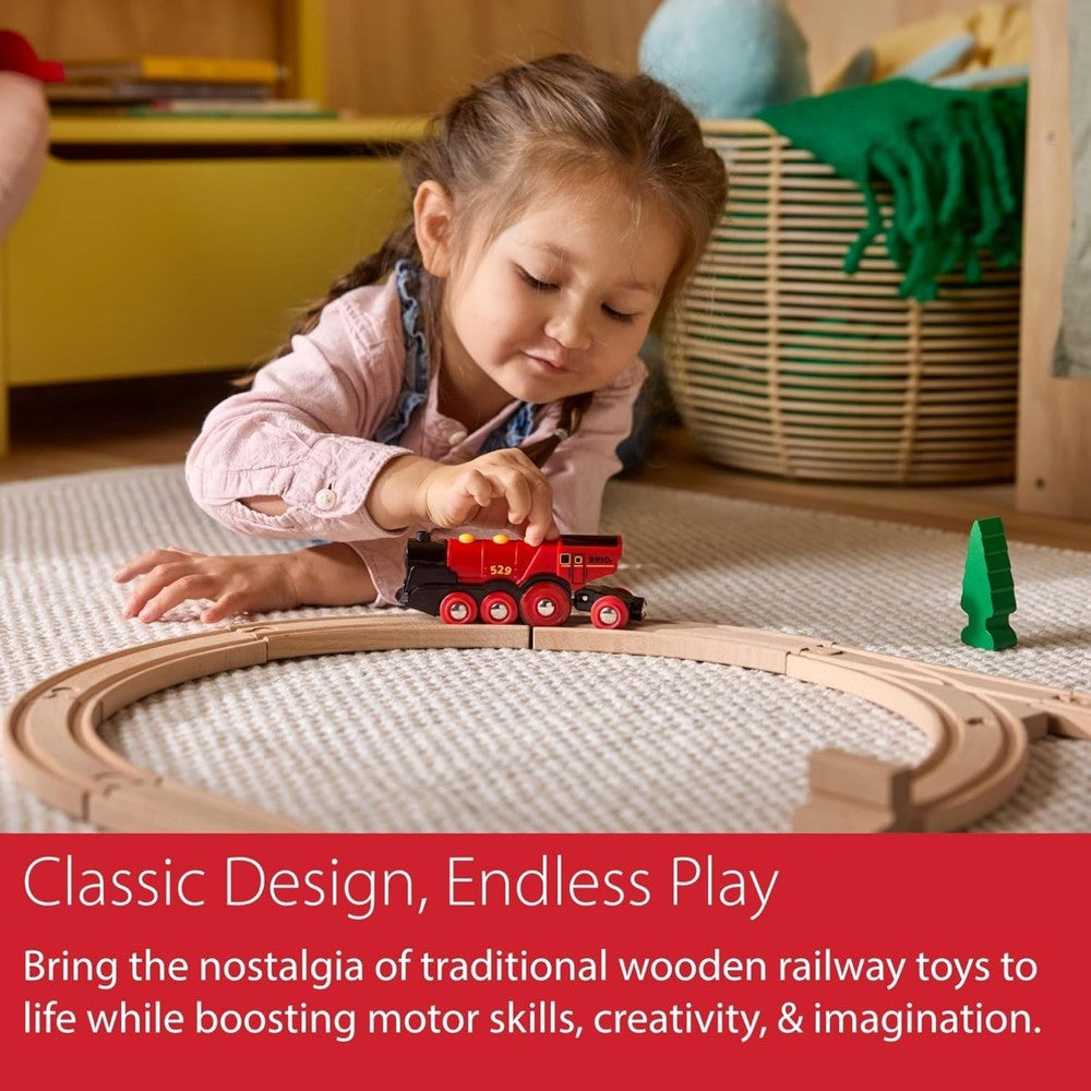 Battery-operated Toy Train for Wooden Track with Light & Sound for All BRIO Sets