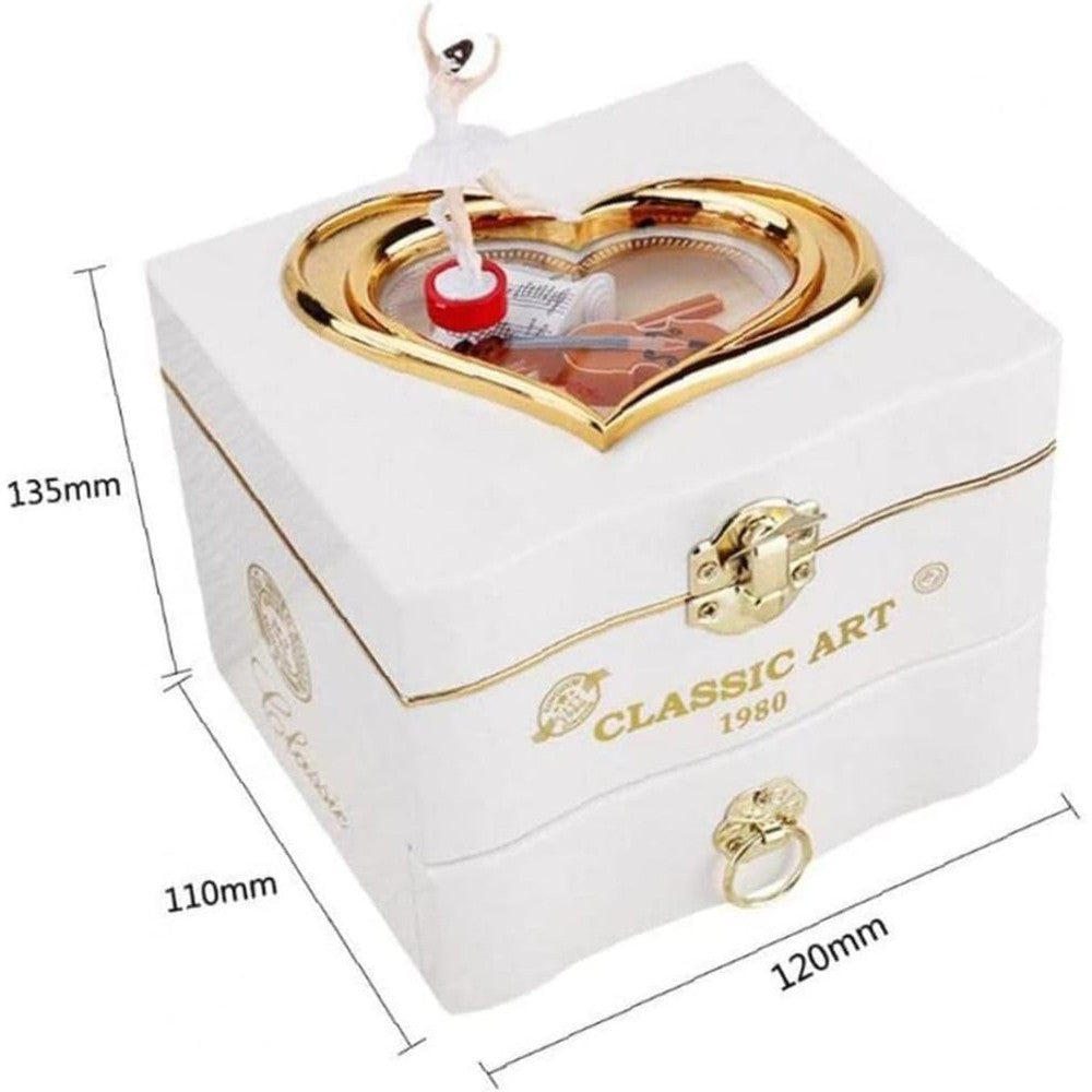 Musical jewelry box,Retro Music Box, Necklace Ring Storage Box with Mirror