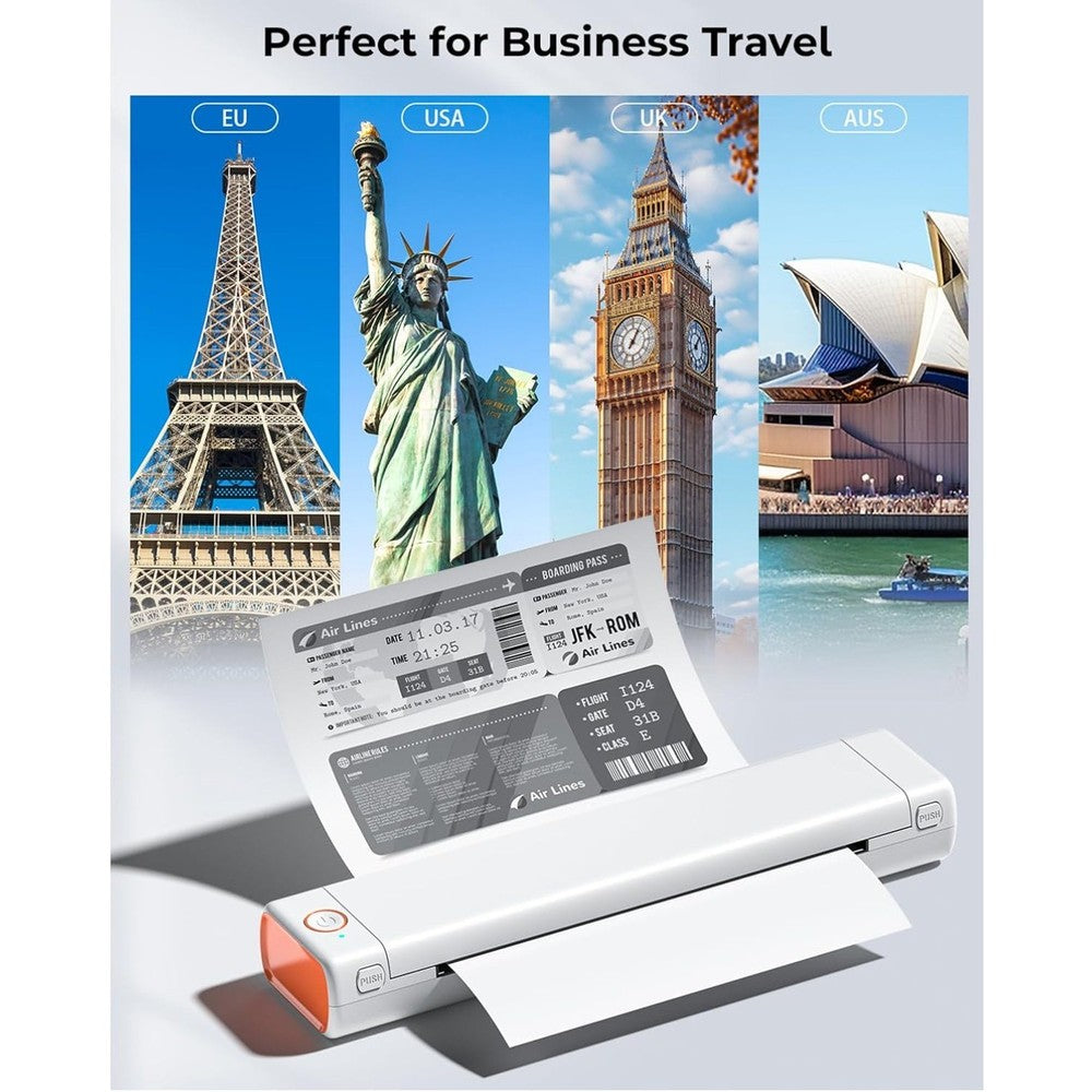 Printers Wireless for Travel, M08F Thermal Printer Support 8.5"x11" US Letter