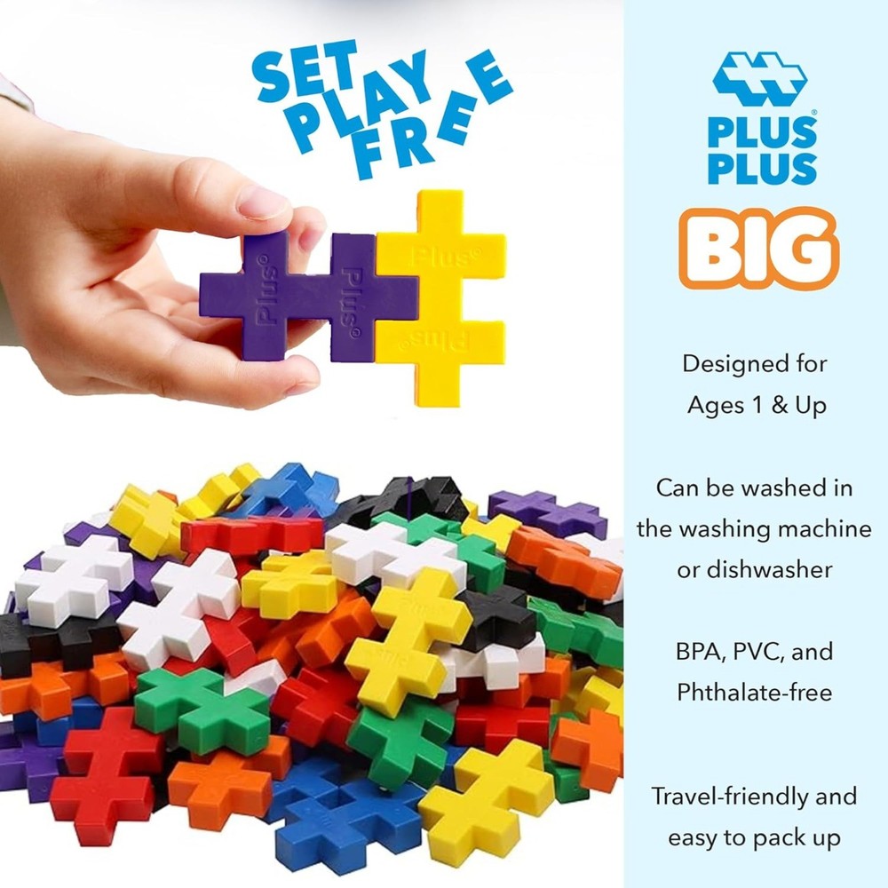 100Piece Construction Building Toy,Interlocking Puzzle Blocks for Preschool