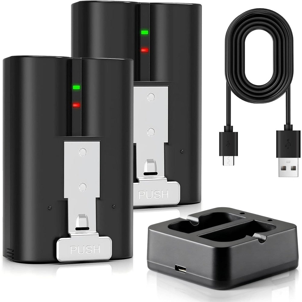 6040mAh V4 Battery + Dual Charger for Ring Video Doorbell Plus/Stick Up 2 pack