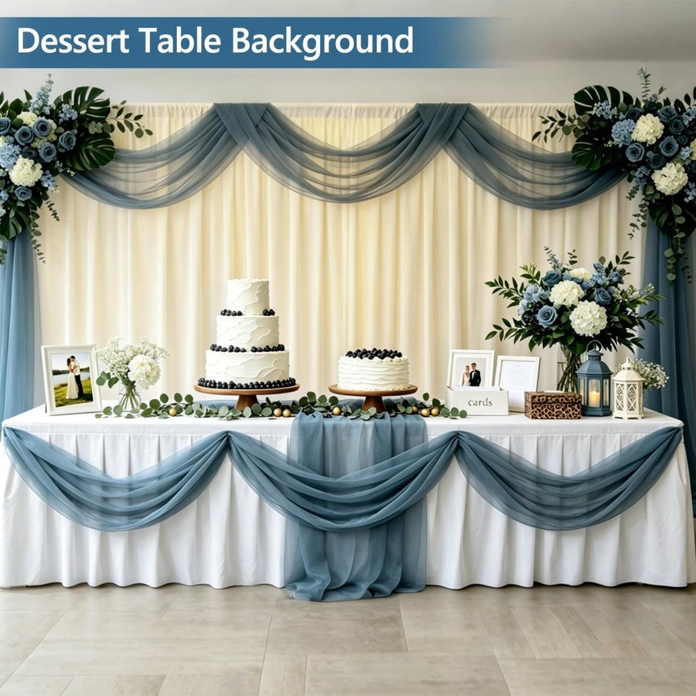 2-Pack 10x10ft Wrinkle-Free Ivory Backdrop Curtain Drapes, for Easy hanging