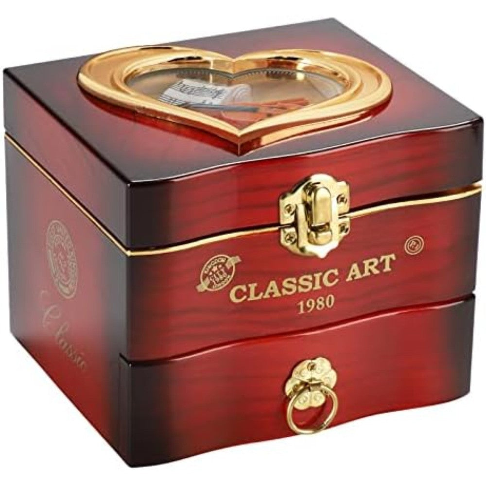 Musical jewelry box,Retro Music Box, Necklace Ring Storage Box with Mirror