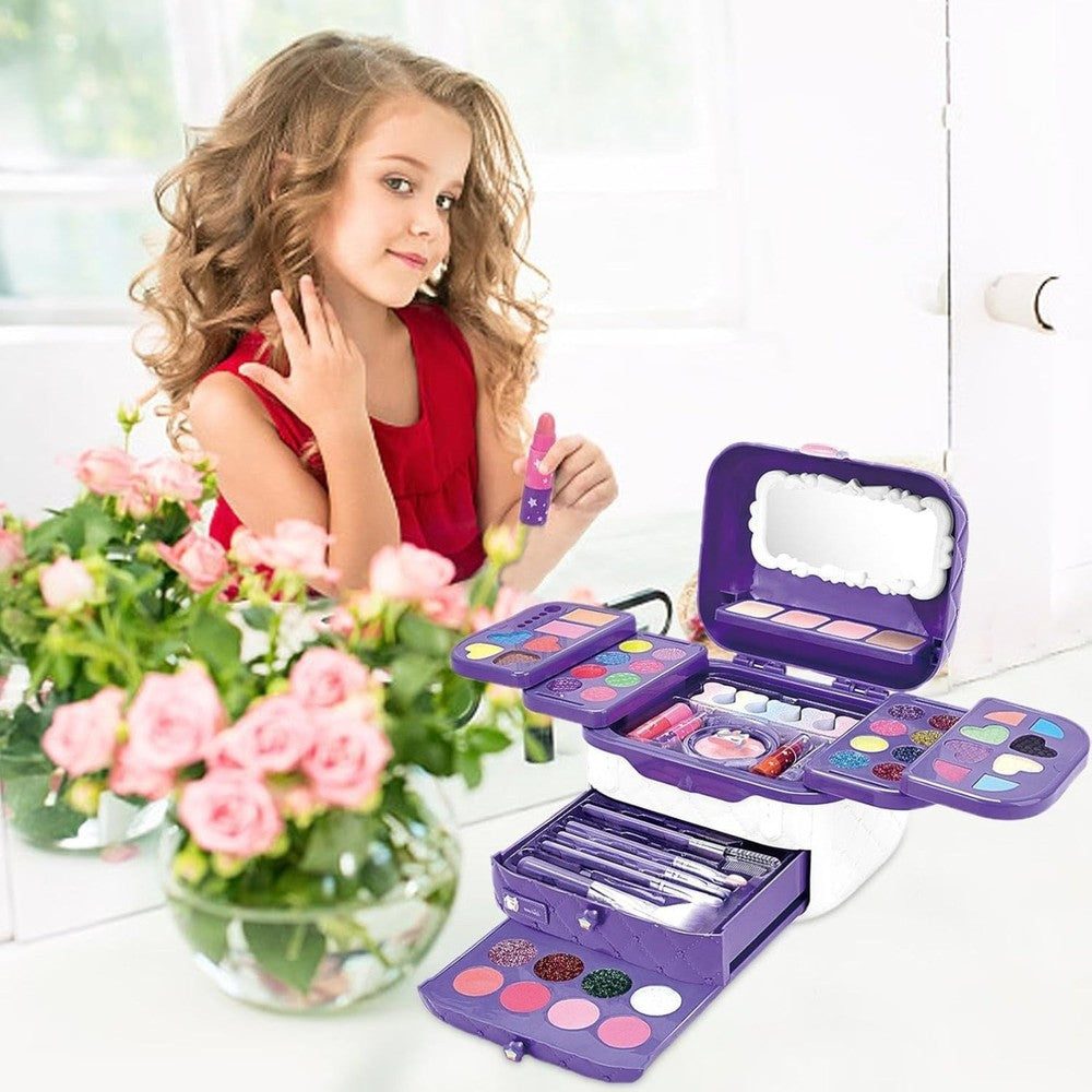 72 Pcs Kids Makeup Kit,Princess Games, Washable Makeup Kit ,Toys For Ages 3 -12