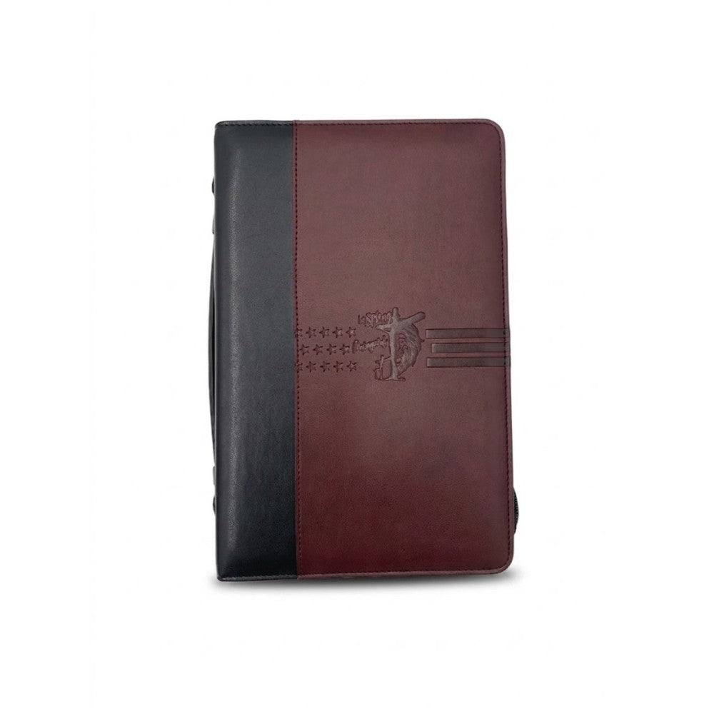 Bible Cover Bag for Man & Women Leather Bible Case with Handle Pockets Zipper