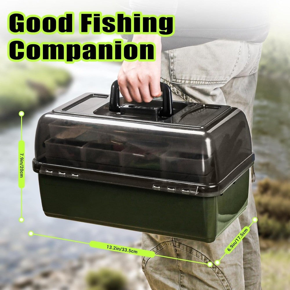4 Layers Fishing Tackle Box, 605Pcs Fishing Gear Kit for Beginners, Adults