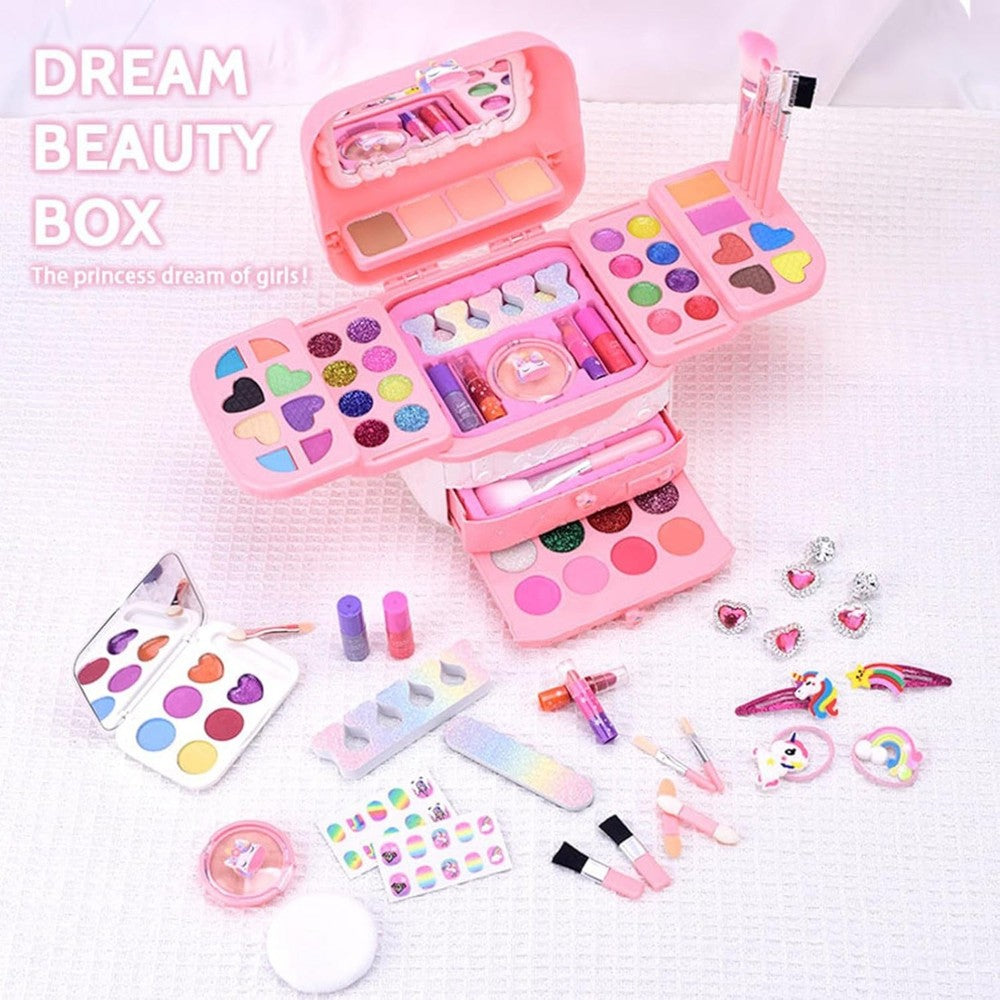 72 Pcs Kids Makeup Kit,Princess Games, Washable Makeup Kit ,Toys For Ages 3 -12