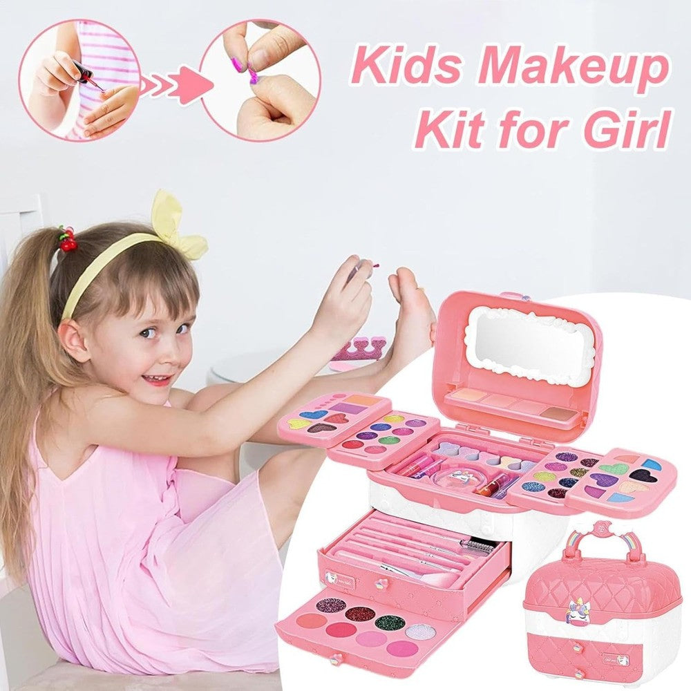 72 Pcs Kids Makeup Kit,Princess Games, Washable Makeup Kit ,Toys For Ages 3 -12
