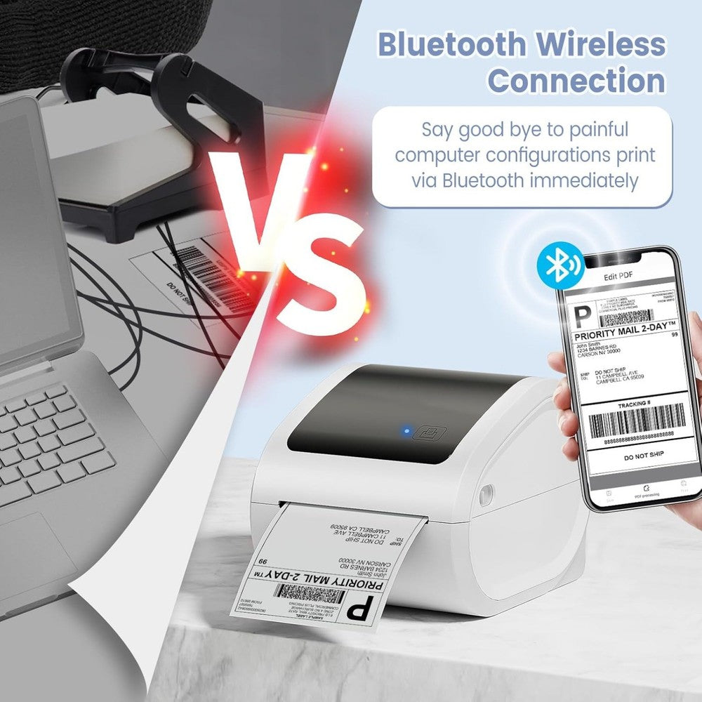 Bluetooth Thermal Label Printer 4x6 - D520BT Thermal Shipping Label Printer