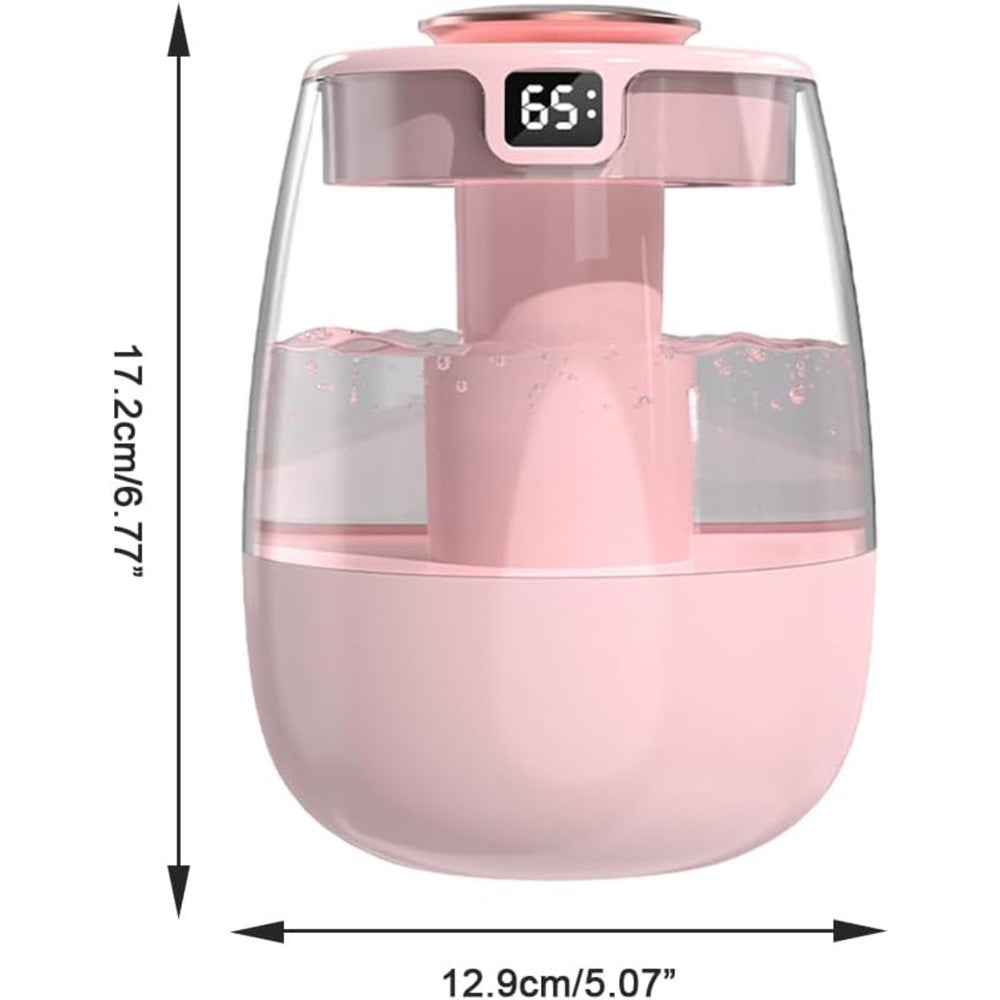 Double Spray Humidifier,1L Silent USB Digital Display Humidifier w/2 Mist Modes