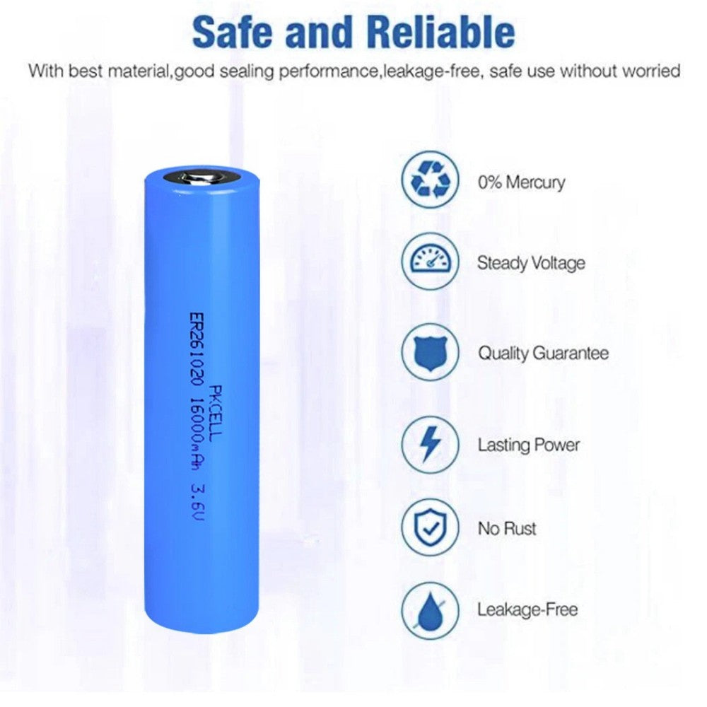 20 Pcs Double C High Drain ER261020 3.6V 16000mAh Li-SOCl2 Batteries