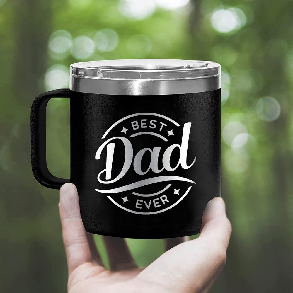 14oz Stainless Steel Tumbler with Lid for Fathers Day Mug from Daughter