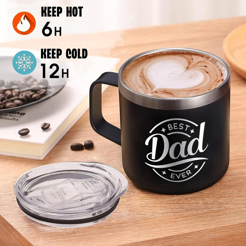 14oz Stainless Steel Tumbler with Lid for Fathers Day Mug from Daughter