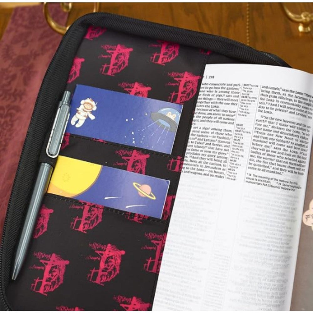 Bible Cover Bag for Man & Women Leather Bible Case with Handle Pockets Zipper