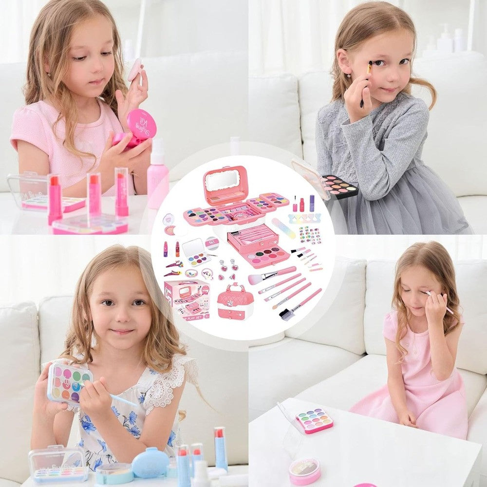 72 Pcs Kids Makeup Kit,Princess Games, Washable Makeup Kit ,Toys For Ages 3 -12