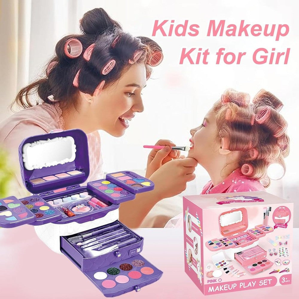 72 Pcs Kids Makeup Kit,Princess Games, Washable Makeup Kit ,Toys For Ages 3 -12
