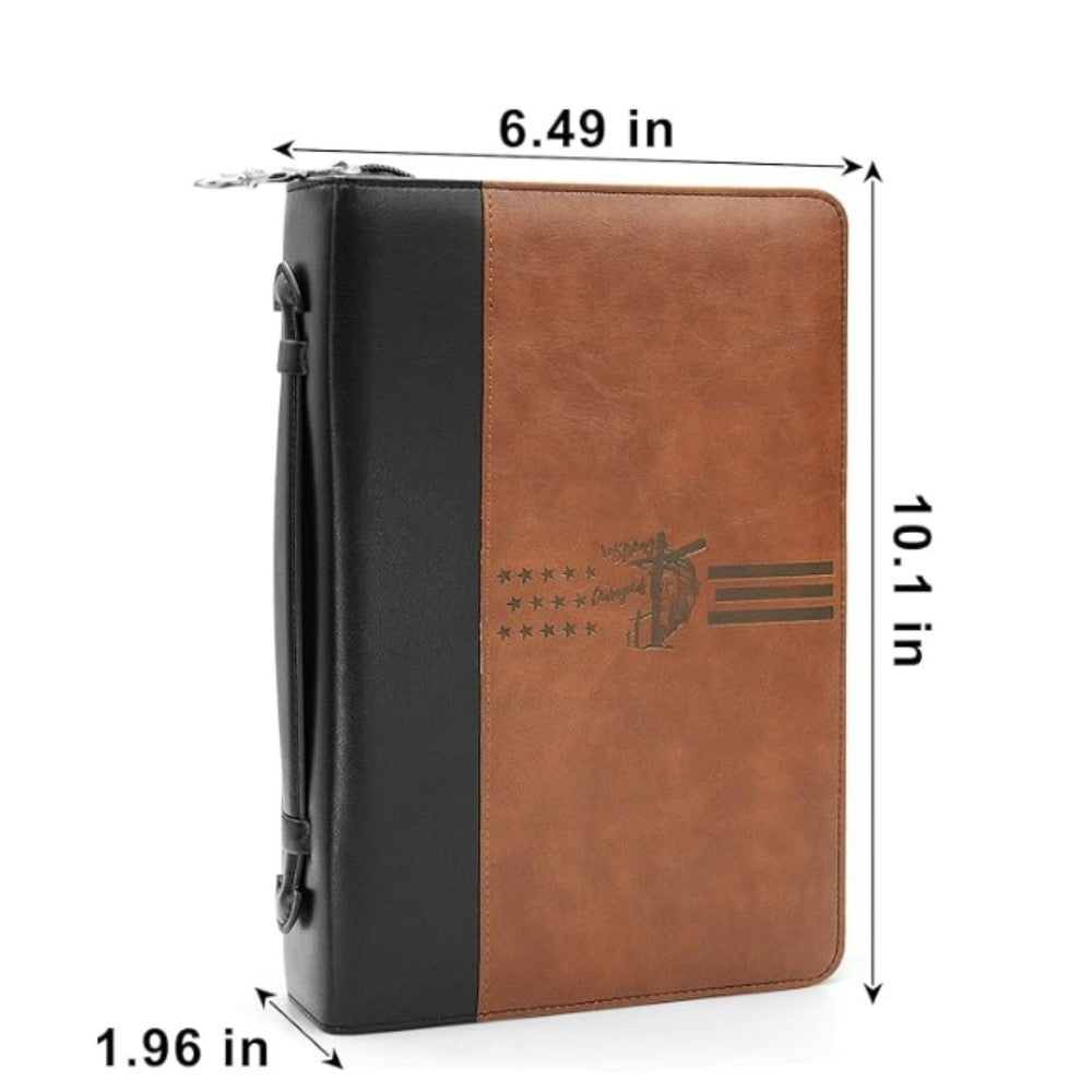 Bible Cover Bag for Man & Women Leather Bible Case with Handle Pockets Zipper