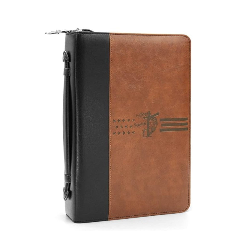 Bible Cover Bag for Man & Women Leather Bible Case with Handle Pockets Zipper