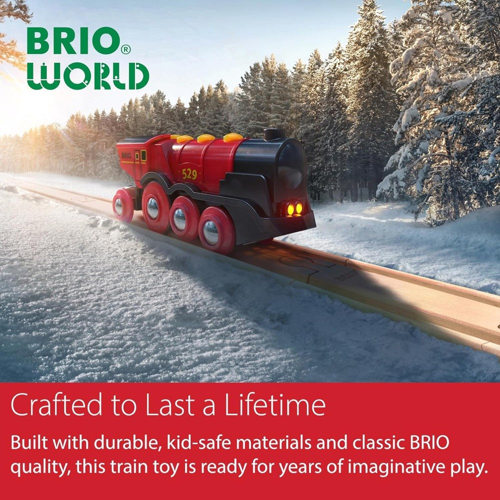 Battery-operated Toy Train for Wooden Track with Light & Sound for All BRIO Sets
