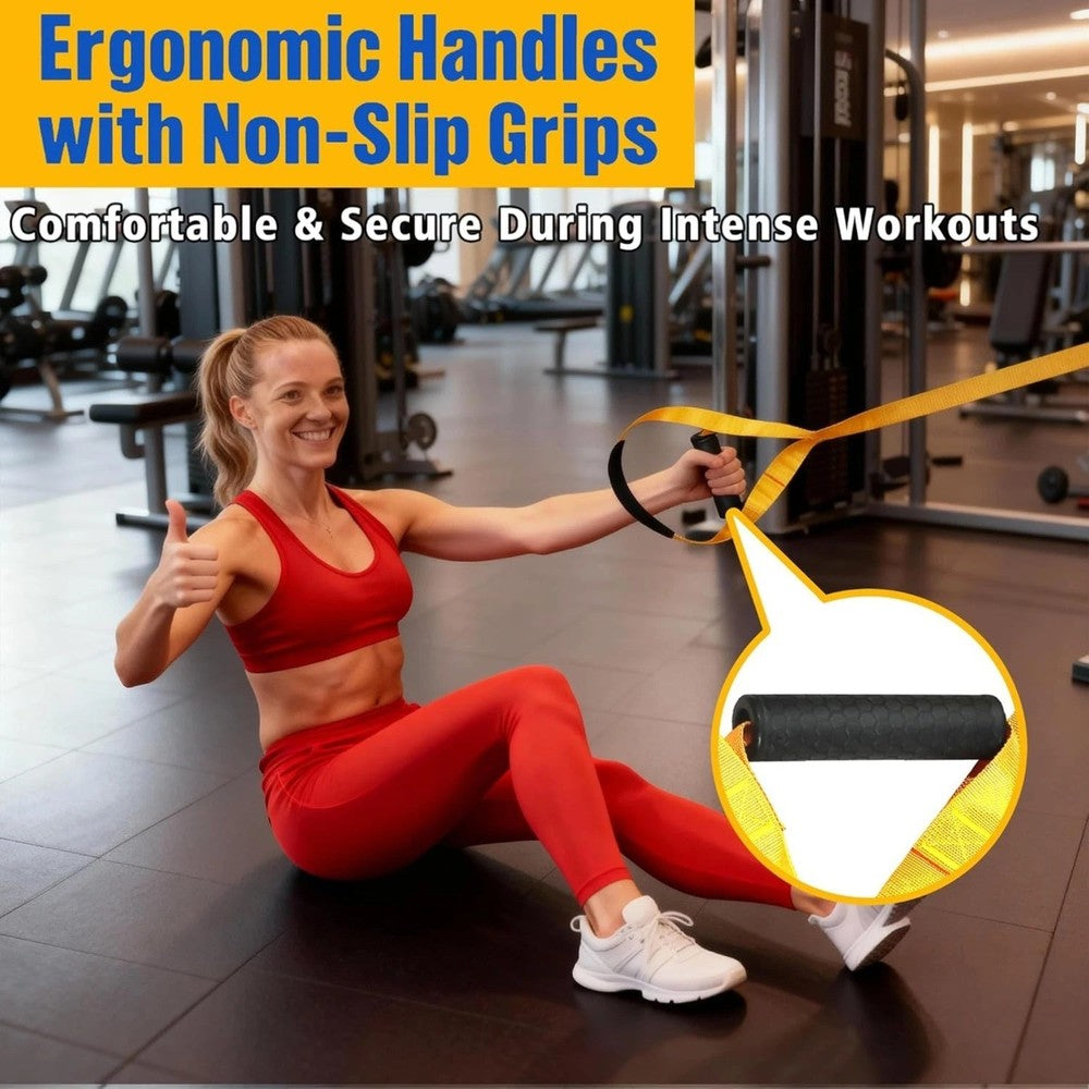 Home Resistance Training Kit Full Body Workout Straps W/ Handles Heavy Duty
