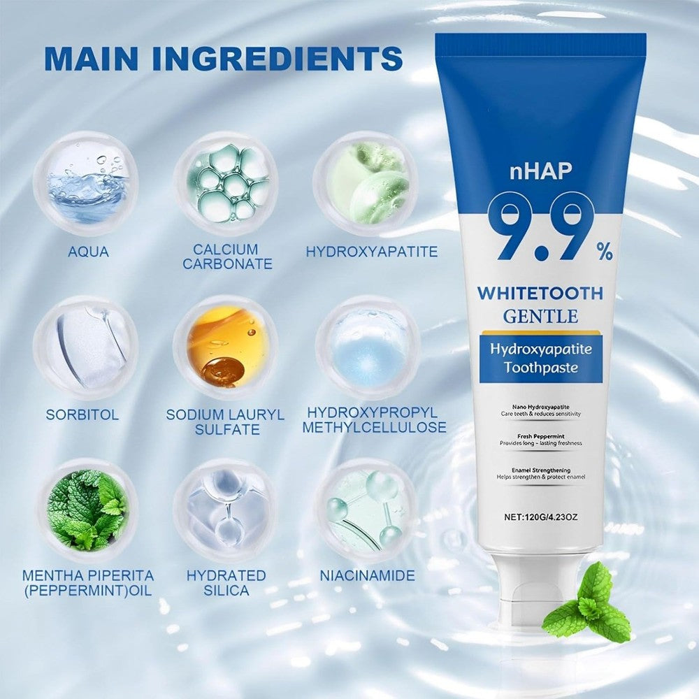 2 Pcs Hydroxyapatite Toothpaste, Hydroxyapatite Toothpaste Without Fluorine