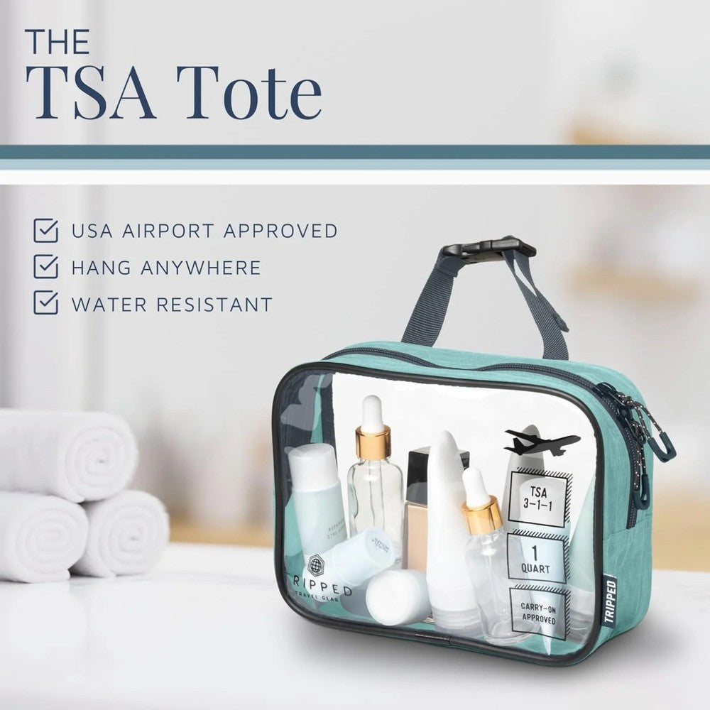 Travel Gear 3-Piece Hanging Travel Toiletry Bag Set with TSA Pouch, Dusty Teal