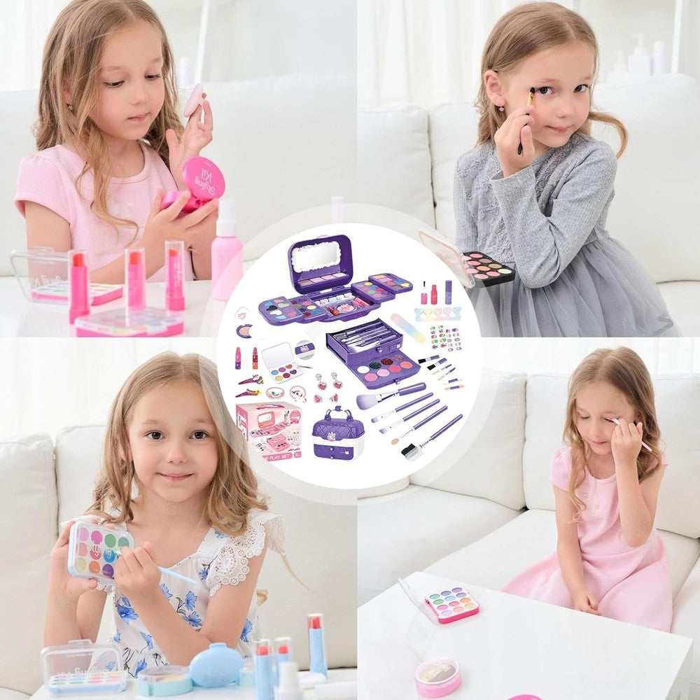 72 Pcs Kids Makeup Kit,Princess Games, Washable Makeup Kit ,Toys For Ages 3 -12