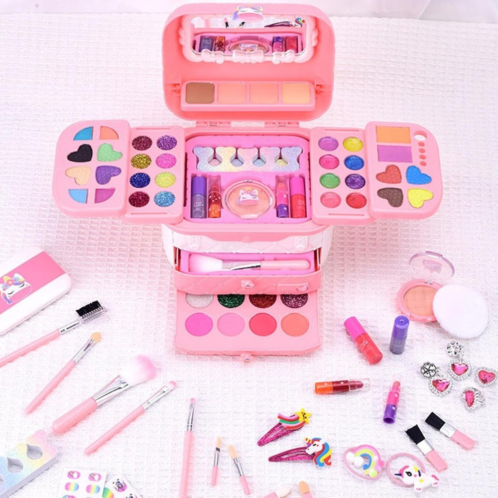 72 Pcs Kids Makeup Kit,Princess Games, Washable Makeup Kit ,Toys For Ages 3 -12