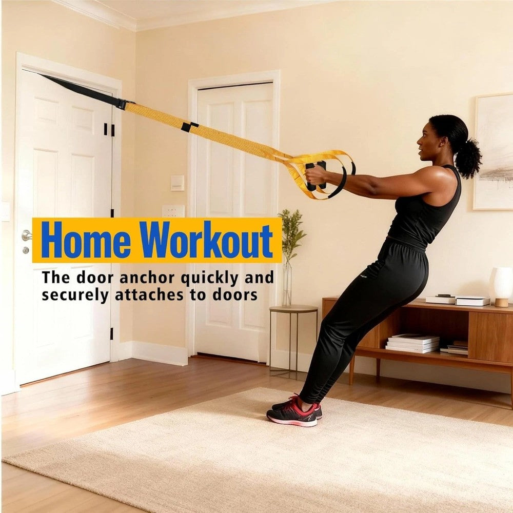 Home Resistance Training Kit Full Body Workout Straps W/ Handles Heavy Duty