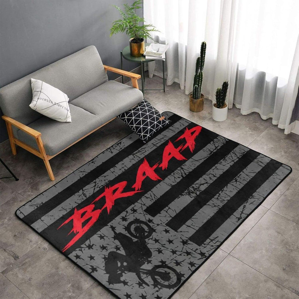 60x39'' Motocross Dirt Bike American Flag Area Rugs Anti-Slip Door Mat
