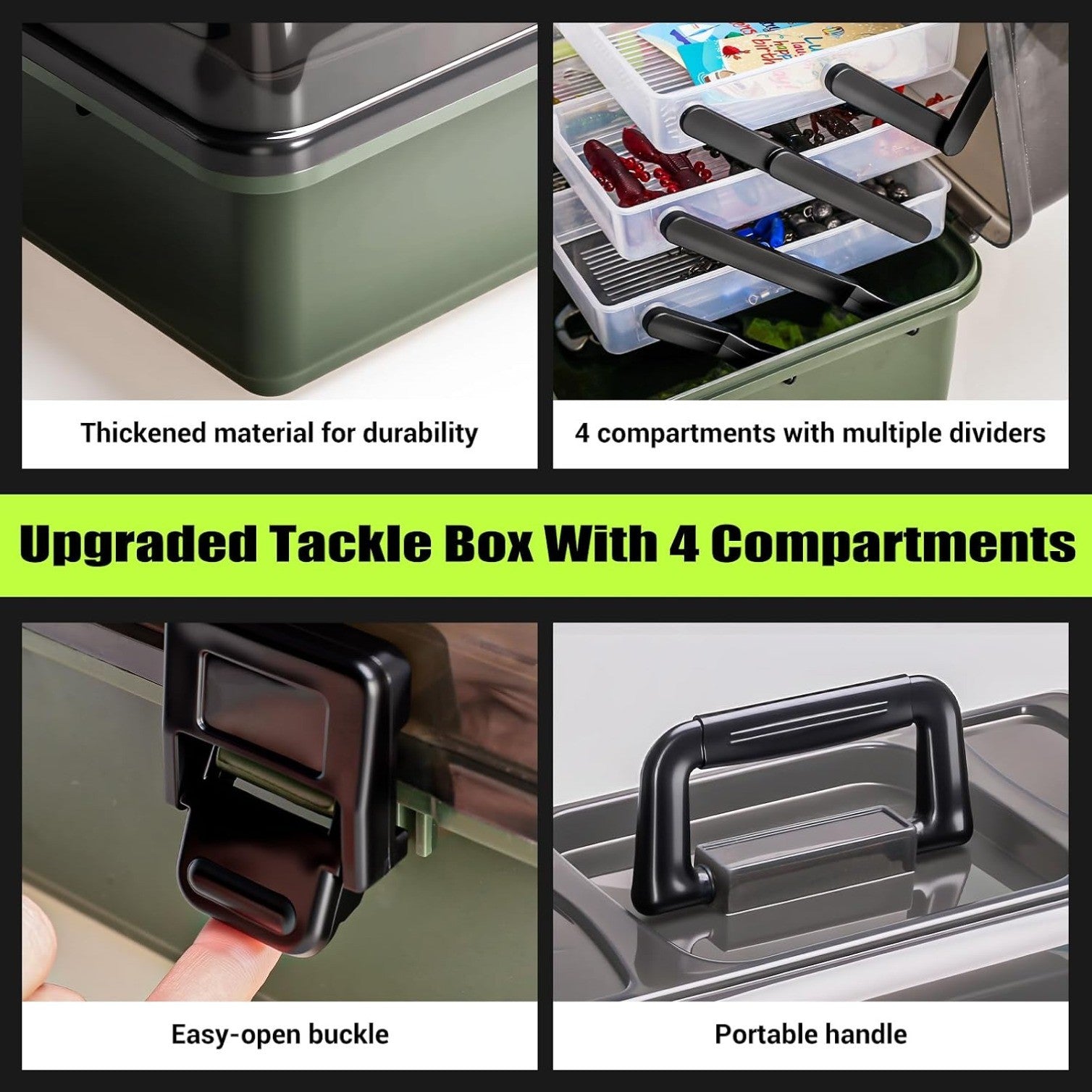 4 Layers Fishing Tackle Box, 605Pcs Fishing Gear Kit for Beginners, Adults