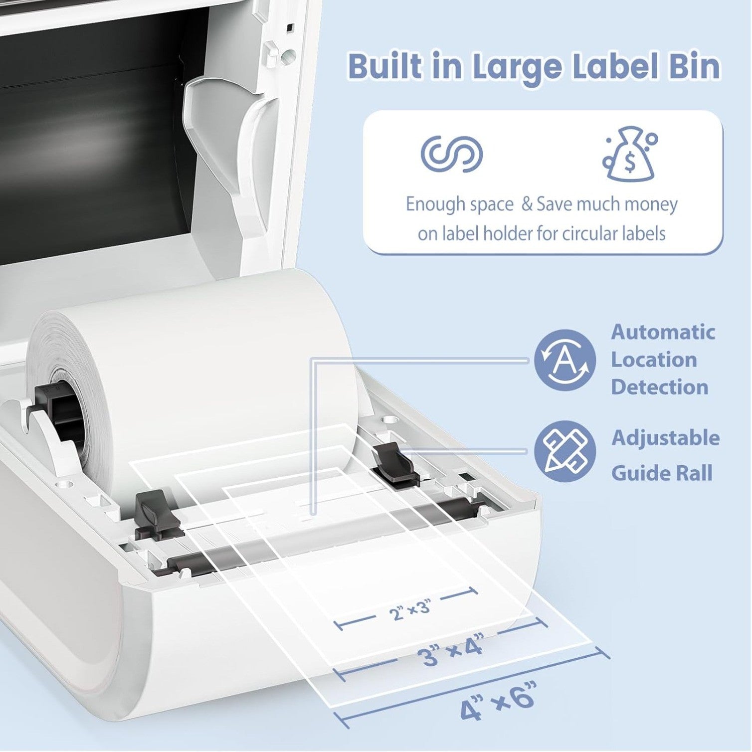 Bluetooth Thermal Label Printer 4x6 - D520BT Thermal Shipping Label Printer